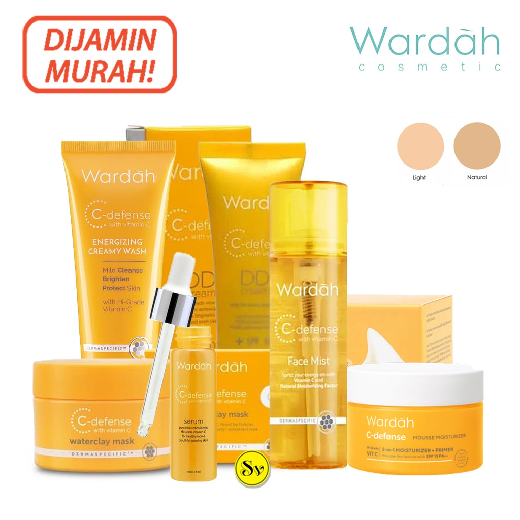 WARDAH C-Defense Series  C Defense Face Mist Creamy Wash Serum Waterclay Mask (VH)