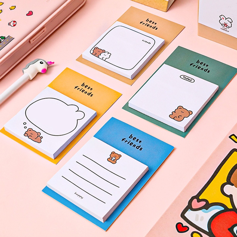 30 Lembar Sticky Note Motif Kartun Hewan Untuk Pelajar