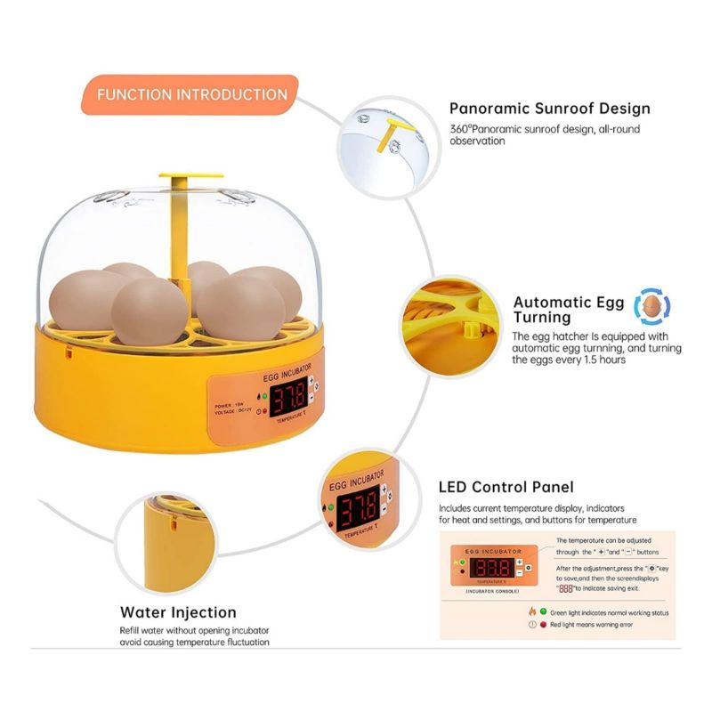 6 egg incubator mini rotary penetas telor burung ayam bebek dll putar kecil auto