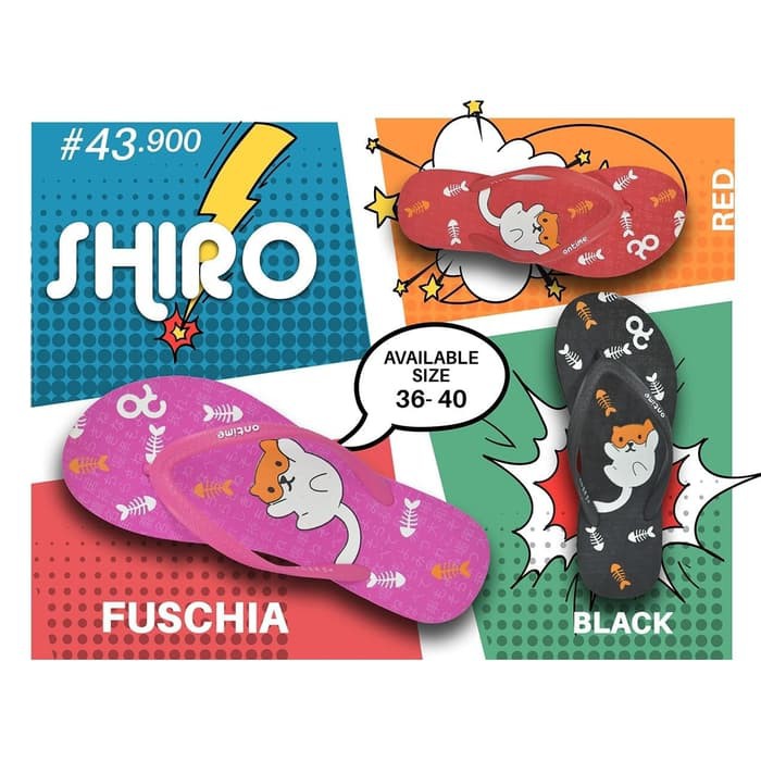 ONTIME SHIRO Sendal Jepit Wanita Sandal Karet Cewek Murah
