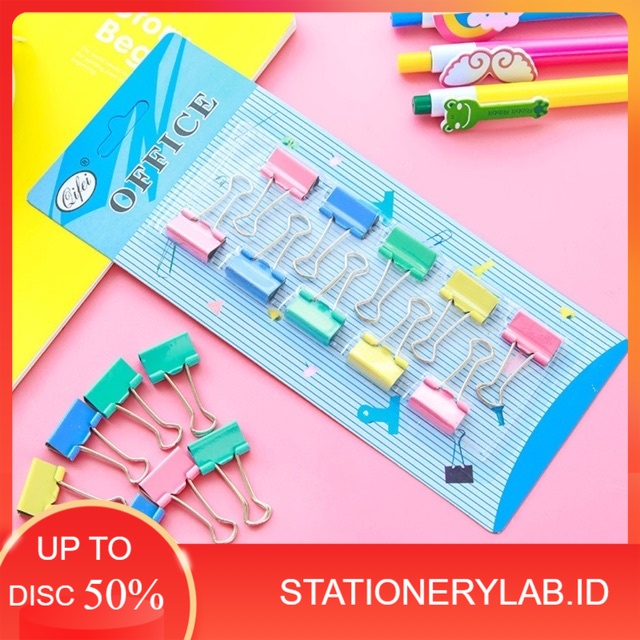 

LAB PL 048 | BINDER CLIP POLOS | PERLENGKAPAN KANTOR | HARGA PER PACK ( ISI 10 )