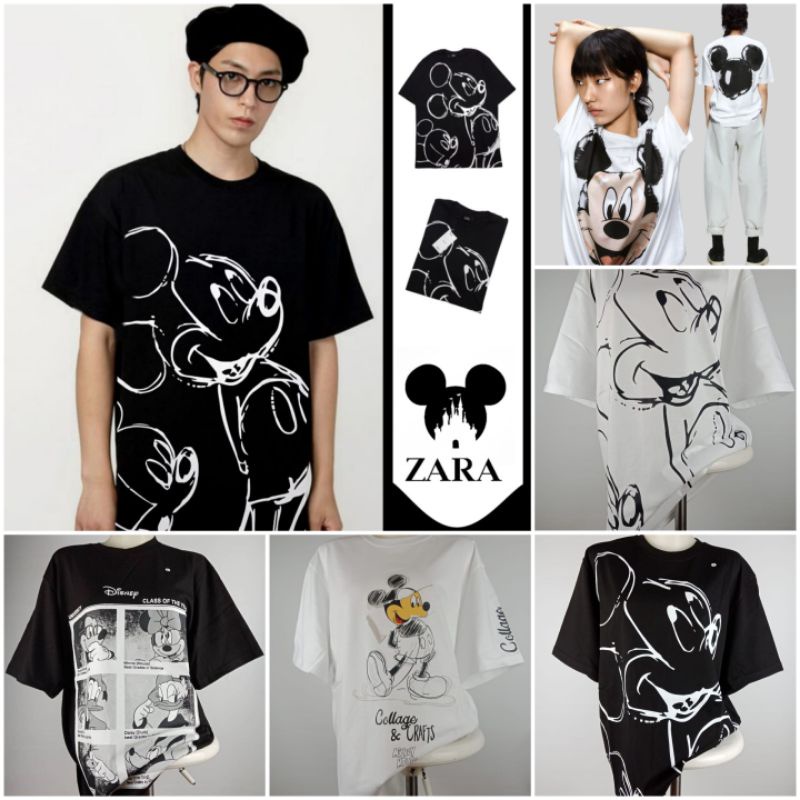  kaos  zara  mickey minie mouse x disney kaos  atasan baju 