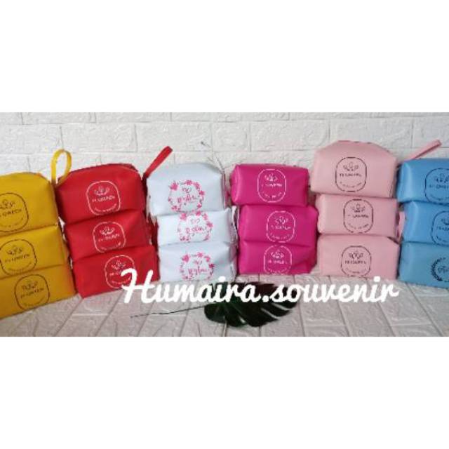 pouch kosmetik sablon / dompet boxy sablon pouch custom