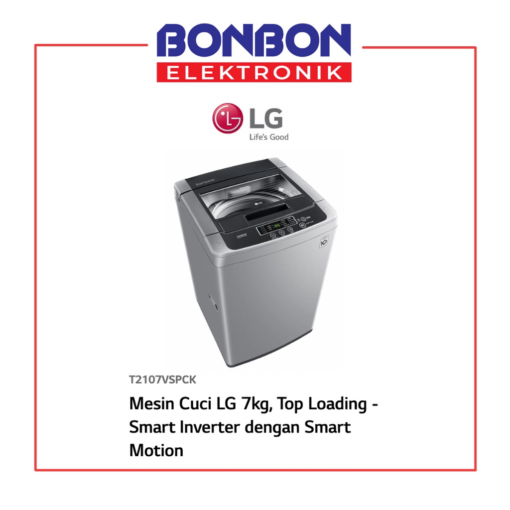 LG Mesin Cuci 1 Tabung 7KG T 2107 VSPCK / 2107VSPCK / T2107VSPCK