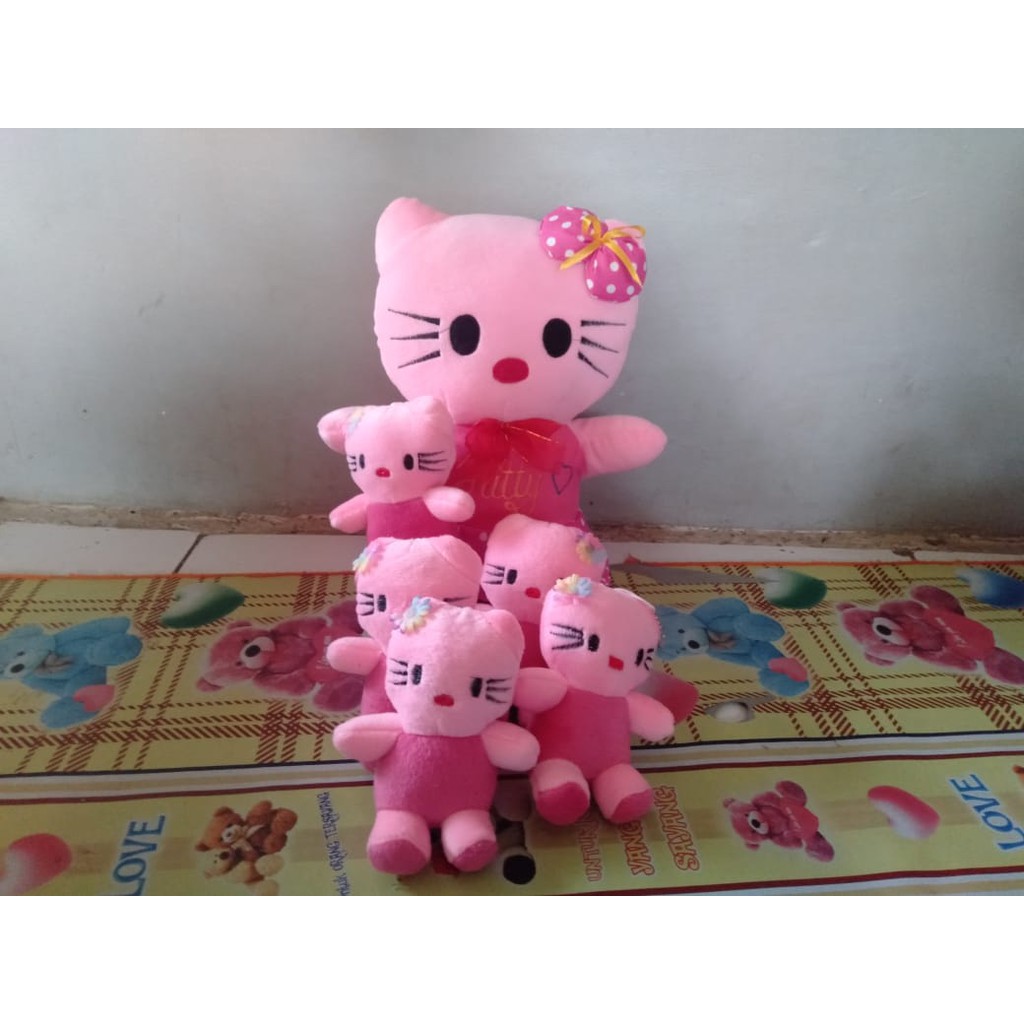 Boneka hello kitty beranak 5 size L