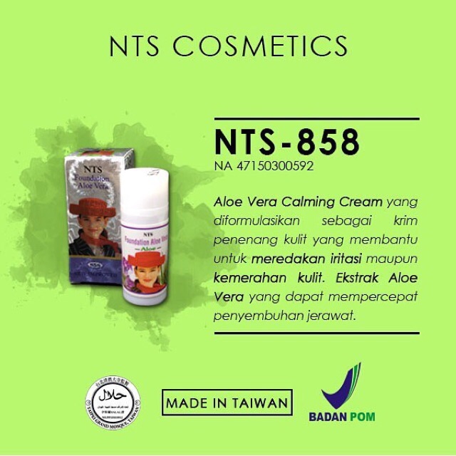 NTS-858 ANTI ACNE Foundation Cream with SQUALANE VITAMIN E VASELINE Obat Jerawat Aloe Vera Krim Foundation New Topsyne TS-858 NTS 858