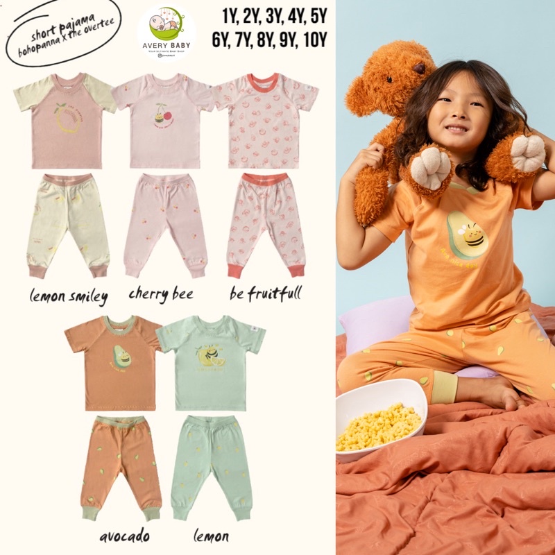 BOHOPANNA x THE OVERTEE SHORT PAJAMA| Baju Tidur Anak/ Pajamas anak / Paju