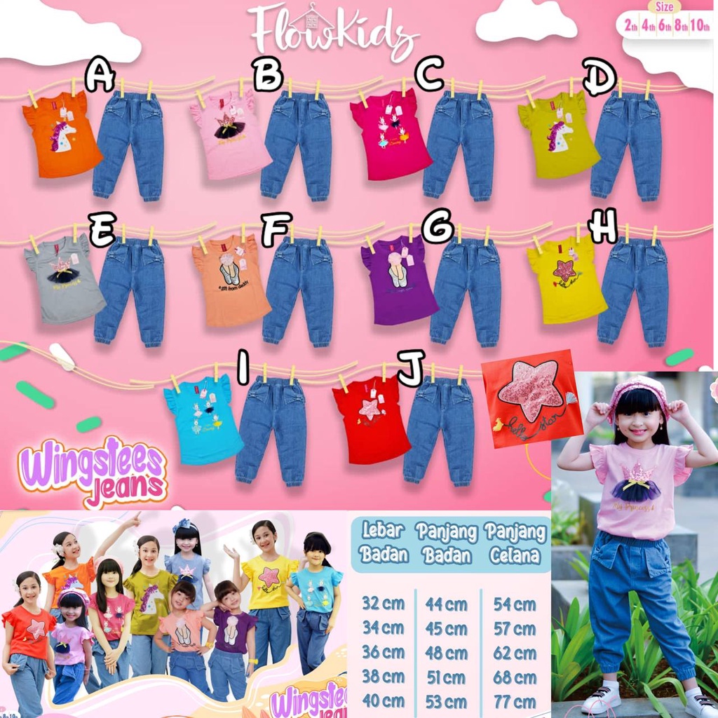 Set Wingtees Jeans Flowkids