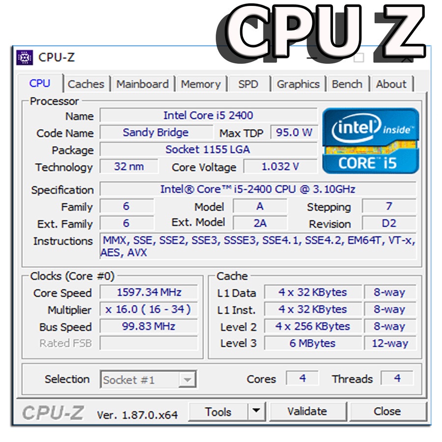 Processor Intel Soket 1155 Core I5 2400 3.10GHz dengan fan intel