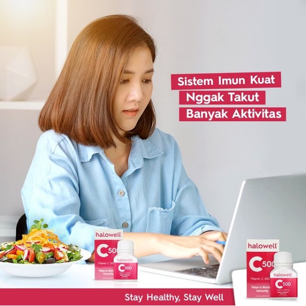 VITA33 VITAMIN C HALOWELL 500 MG ISI 30 TABLET beli 3 free hand sanitizer