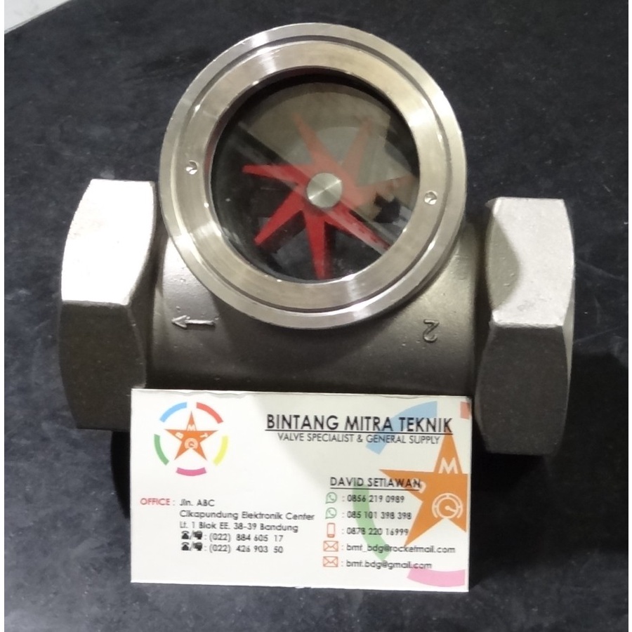 SIGHT GLASS FLOW INDICATOR SS304 3/8"