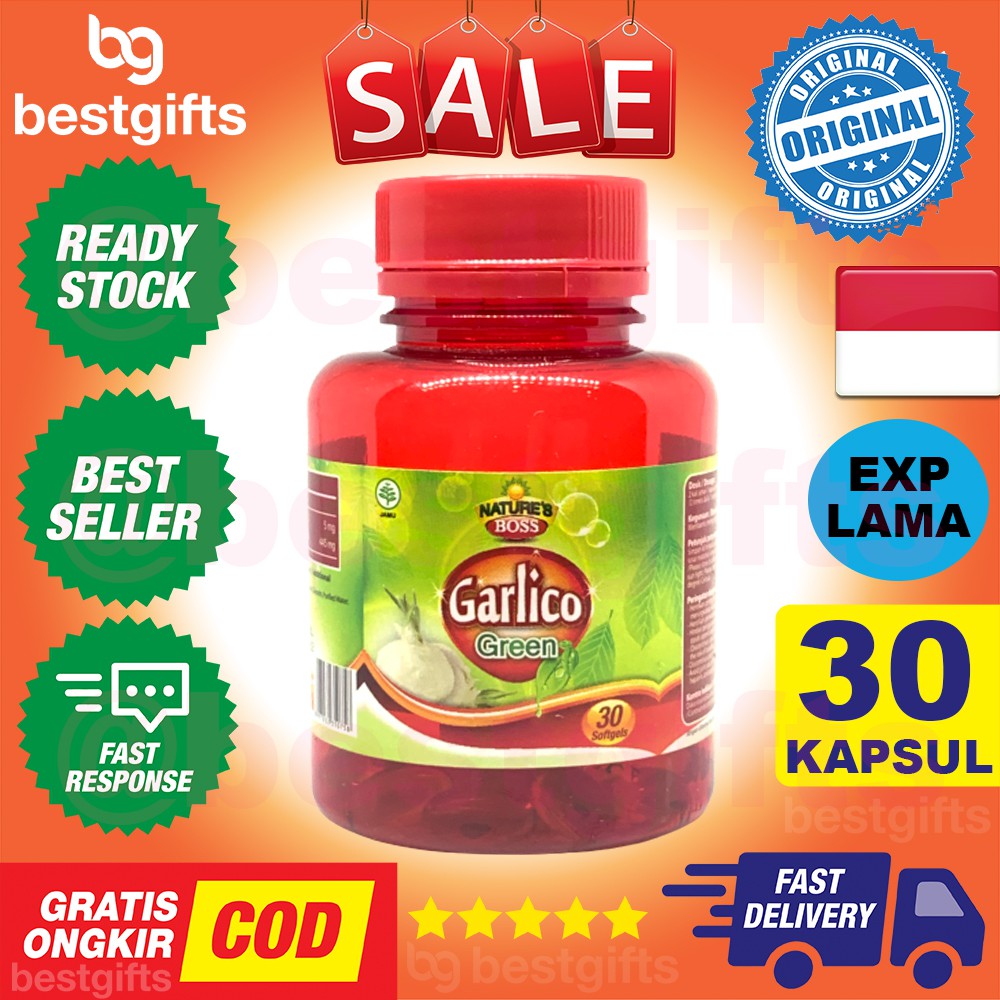 NATURE'S NATURES NATURE BOSS GARLICO GREEN GARLIC BAWANG PUTIH HIPERTENSI JANTUNG DETOX 30 KAPSUL