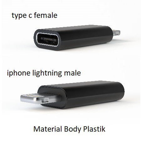 KONEKTOR TYPE C FEMALE TO JEK LIGHTNING 8 PIN IPHONE MALE ADAPTER