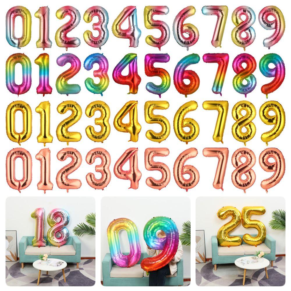 Solighter 40 &quot;Angka Balon Foil Anak-Anak Nikmat Perlengkapan Baby Shower Hadiah Tiup Ulang Tahun