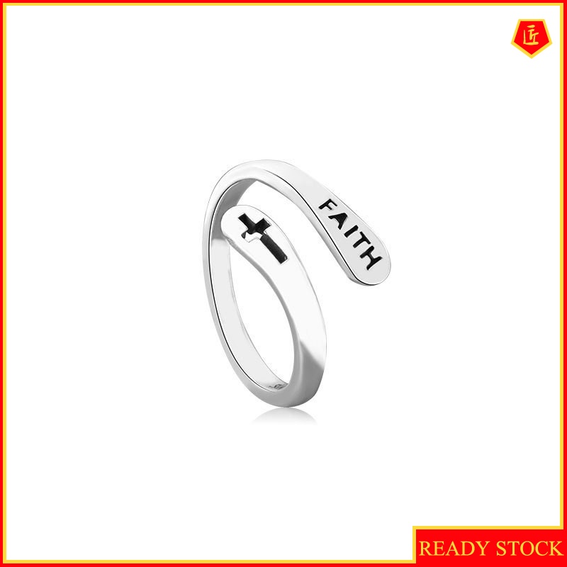 [Ready Stock]Cross Double-Layer Ring Female Simple Fashion Personality