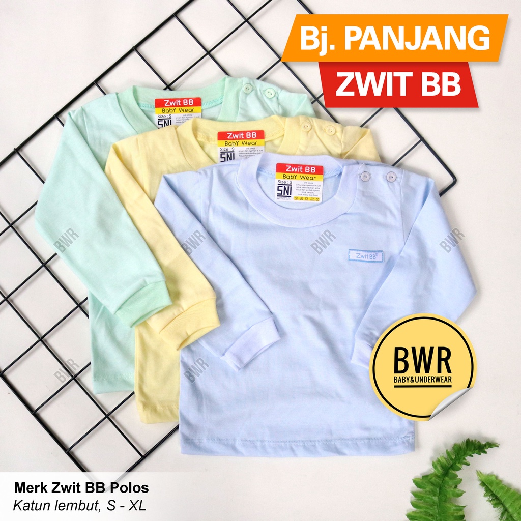 Oblong Zwit BB POLOS PANJANG | Pakaian Kaos Oblong Anak Katun Lembut - Bwr IX