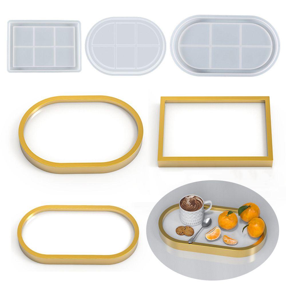 Cetakan Nanas Oval Persegi Panjang Cup Mat DIY Holder Storage Organizer Silicone Mold