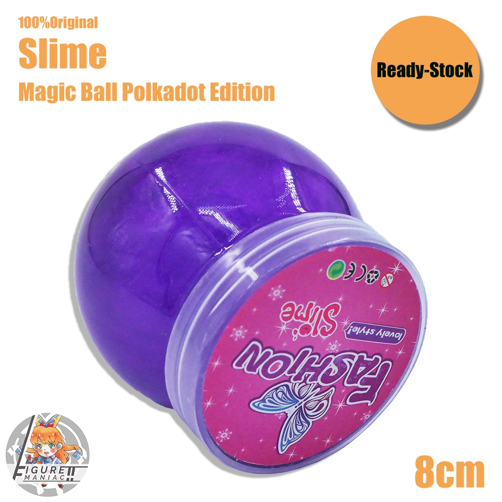 Mainan Anak - Slime Glitter Polkadot Magic Ball Edition Premium Import 8 cm