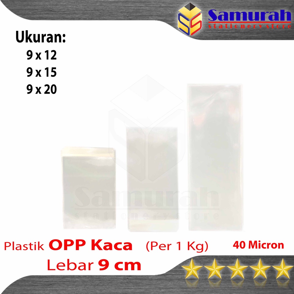 Plastik OPP Kaca Lebar 9 x 12 cm Bening / Plastic Souvenir Ukuran 9x15 - Accesories 9X20 Double Pres