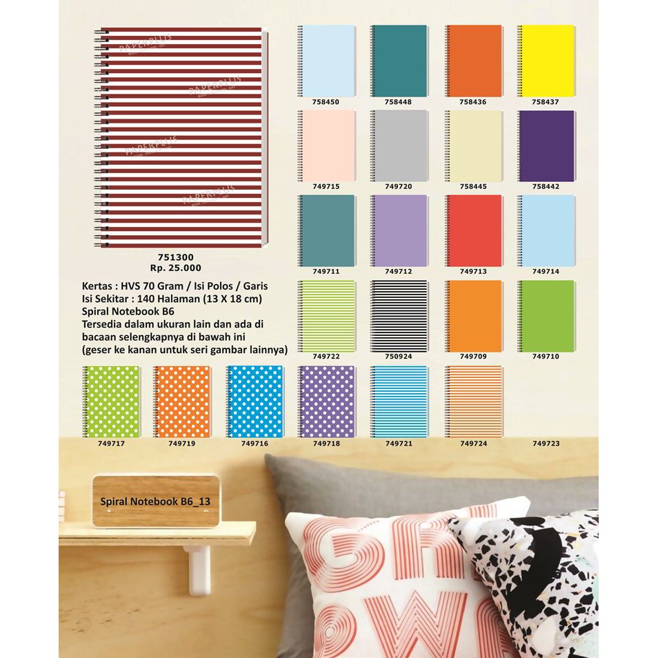 

Notebook Spiral B6_Garis Merah Marun