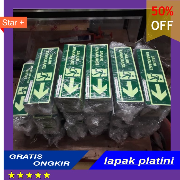 JALUR EVAKUASI  EXIT SIGN GLOW IN THE DARK