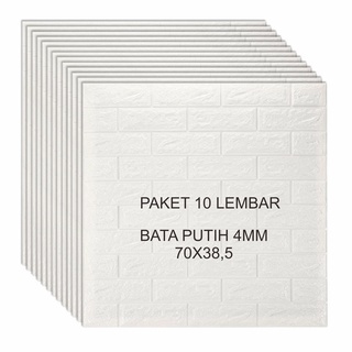 PAKET 10 LEMBAR Wallpaper Dinding FOAM Timbul 3D Bata Putih CLASSIC BRICK  38CMx 70 cm HOUSE OF ART  IMPORTIR SURABAYA TERBESAR-2