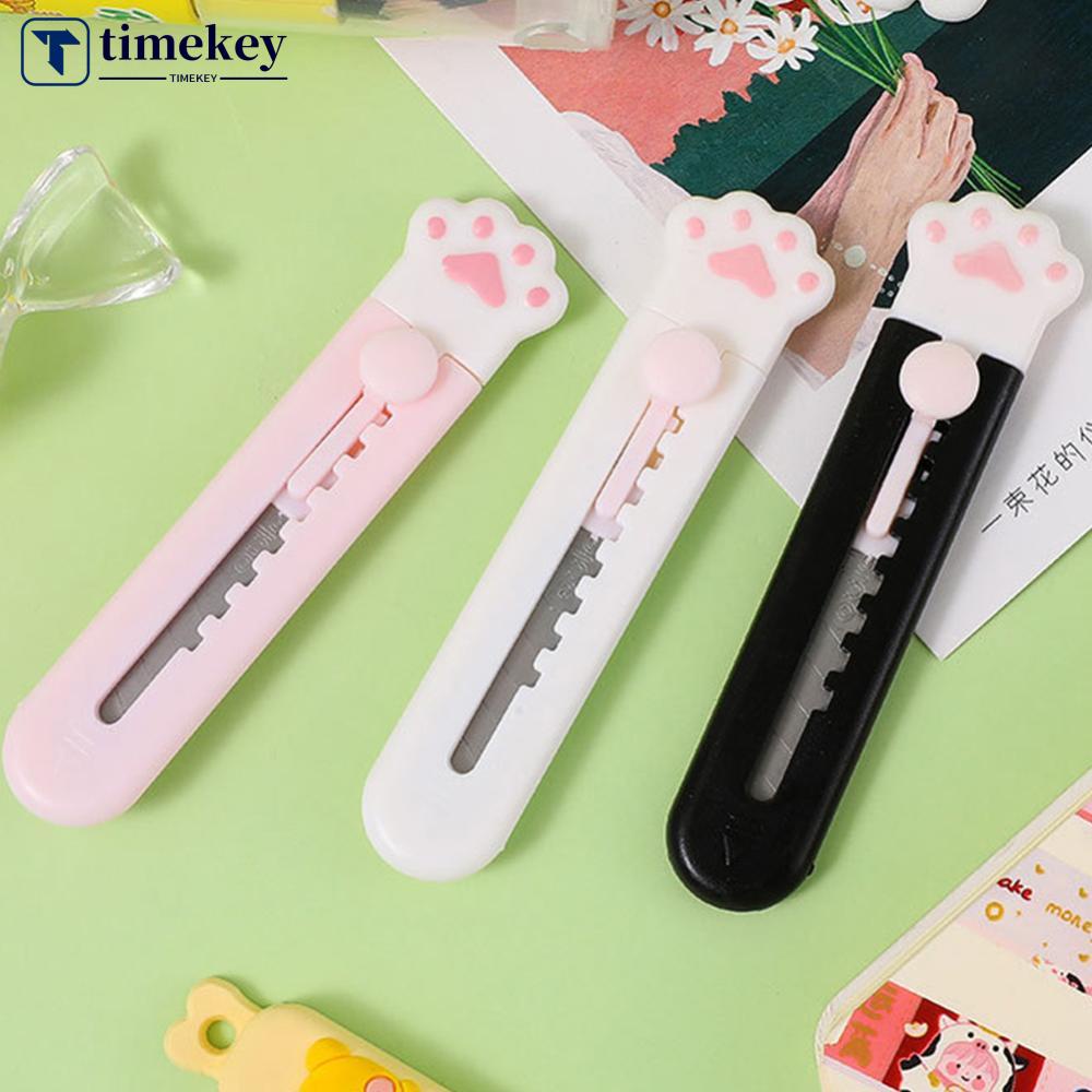 Timekey 1PC Pisau Mini Portable Bentuk Cakar Kucing Pink Bahan Alloy D9M1