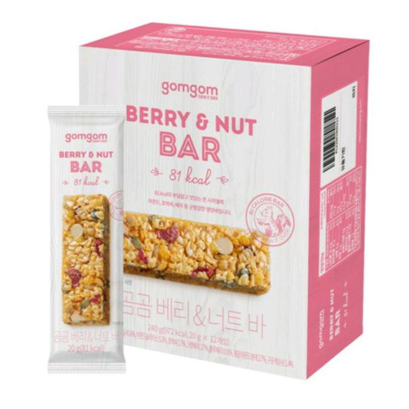 

Berry Nut Bar GomGom Korea/Protein Bar/Energi Bar