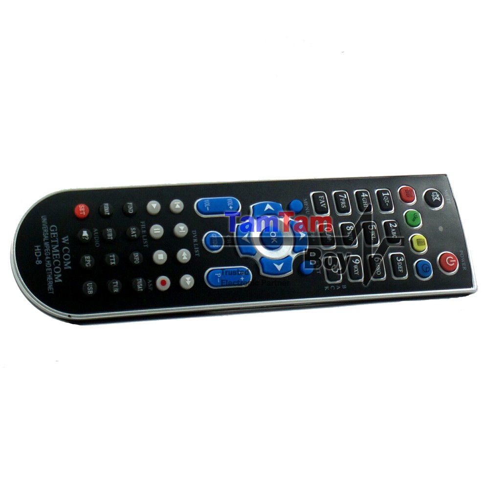 Remote Multi Receiver Parabola dan Set Top Box DVB-T2 merk Getmecom