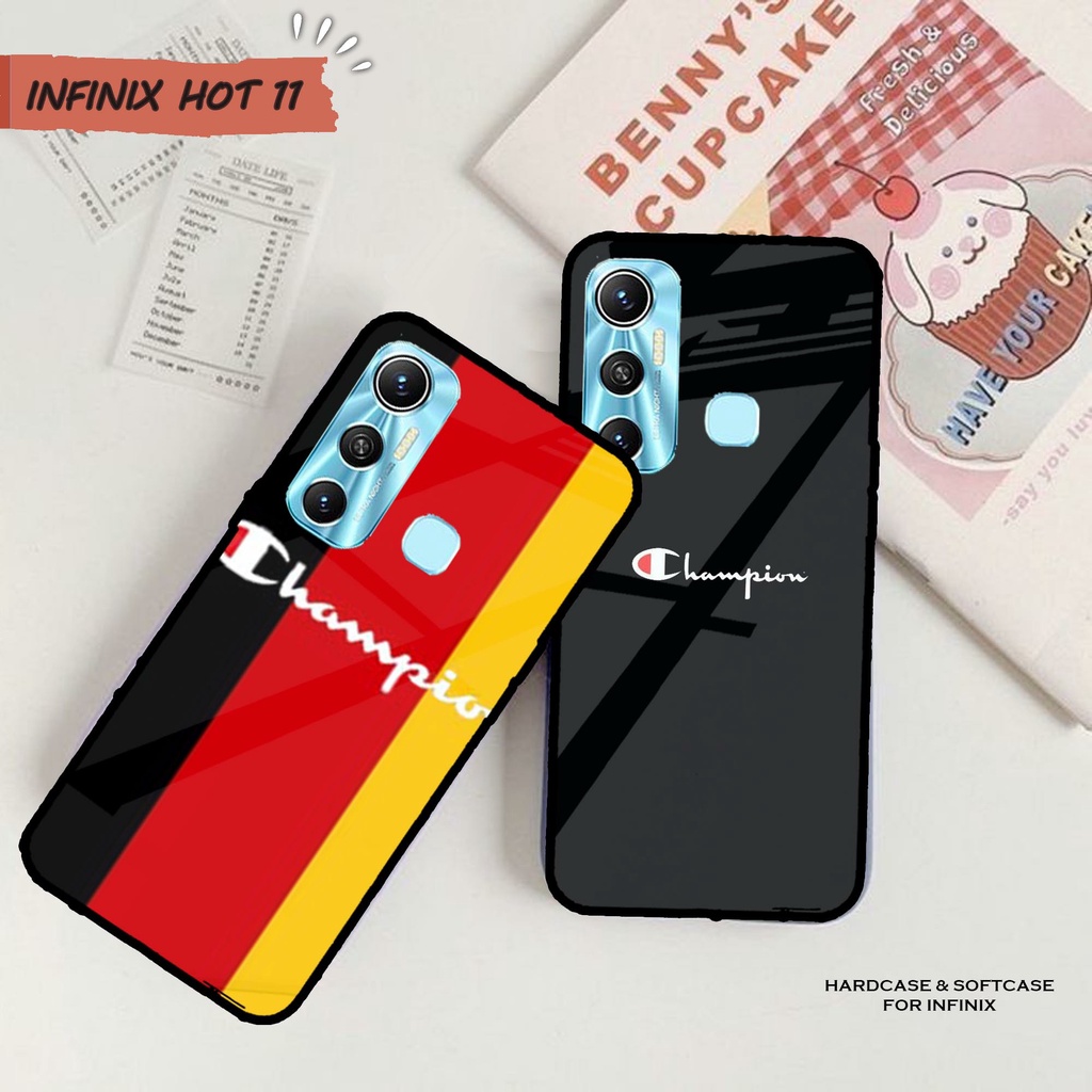 [M10] New Case Glass INFINIX HOT 11 - Case hp - Casing hp - Kesing Kilau INFINIX HOT 11 - Kesing han