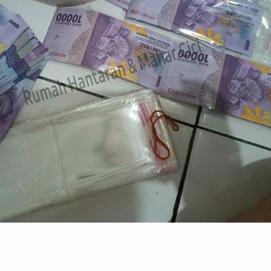 7cm x 15cm isi 100pc plastik bungkus uang/plastik money cake/plastik moneycake/plastik uang buket