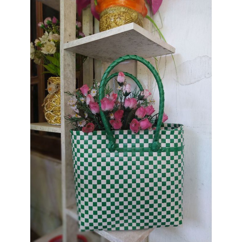 TAS ANYAM BAHAN PLASTIK KACA,pilihan random