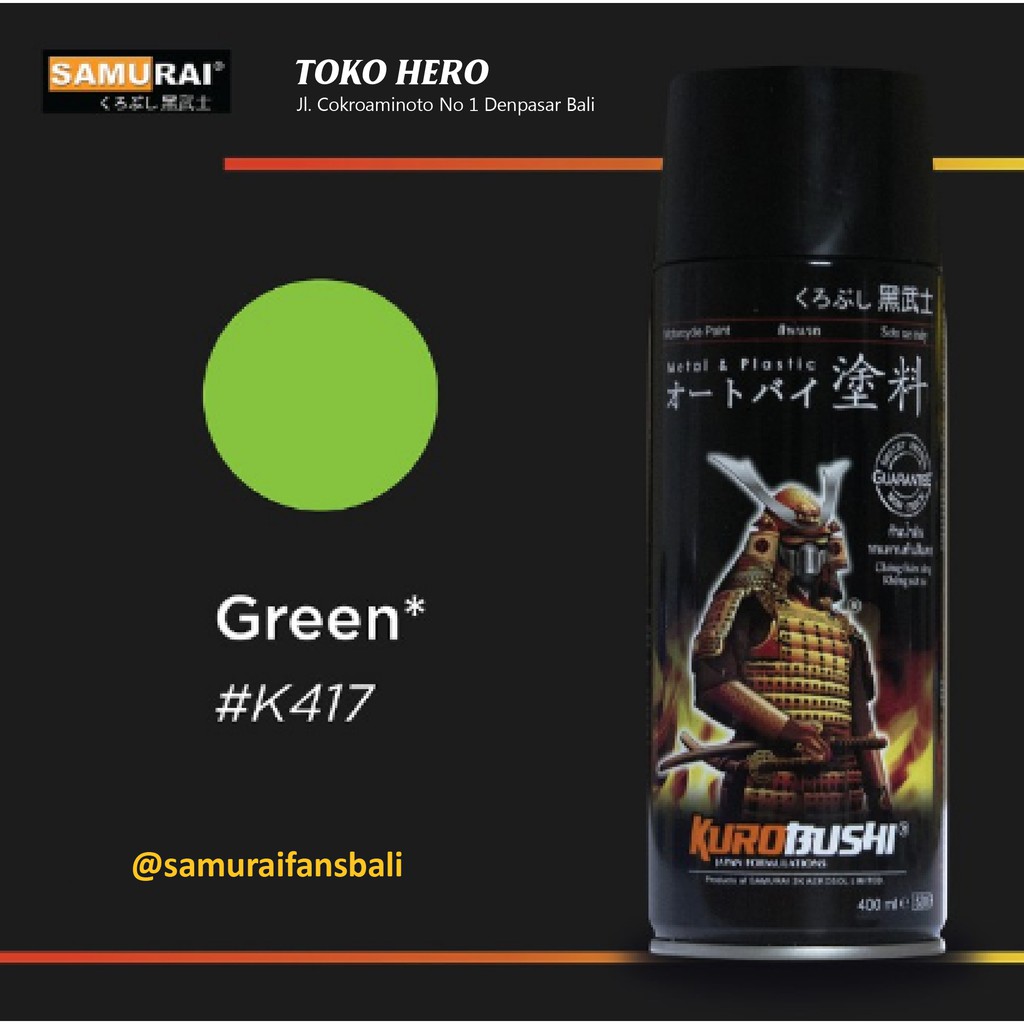 Samurai Paint  Green Kawasaki K417 Cat  Aerosol Kualitas 