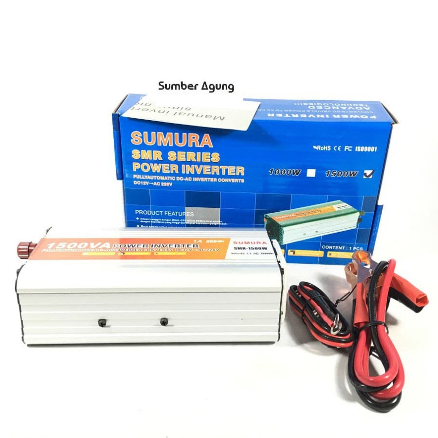 SUMURA Power Inverter DC ke AC 1500W 1500A 1500 Watt Otomatis Mati