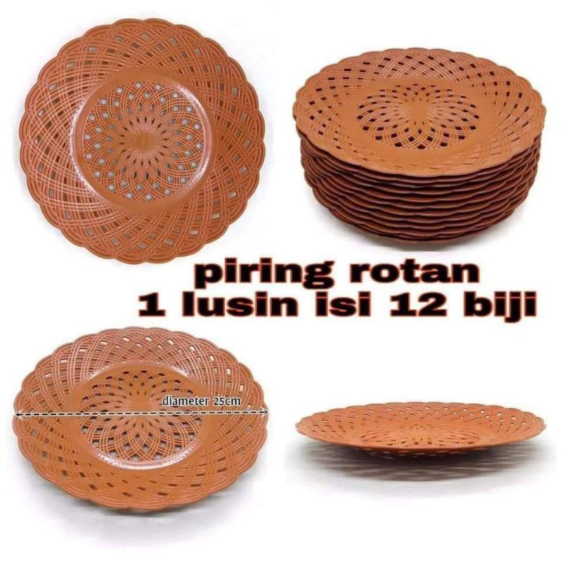 PIRING ROTAN PLASTIK 1 lusin