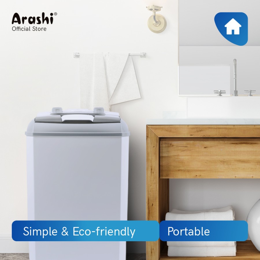 ARASHI Mesin Cuci Laundry Portable 4,5 Kg AWM 451 A - Garansi Resmi 1 Tahun