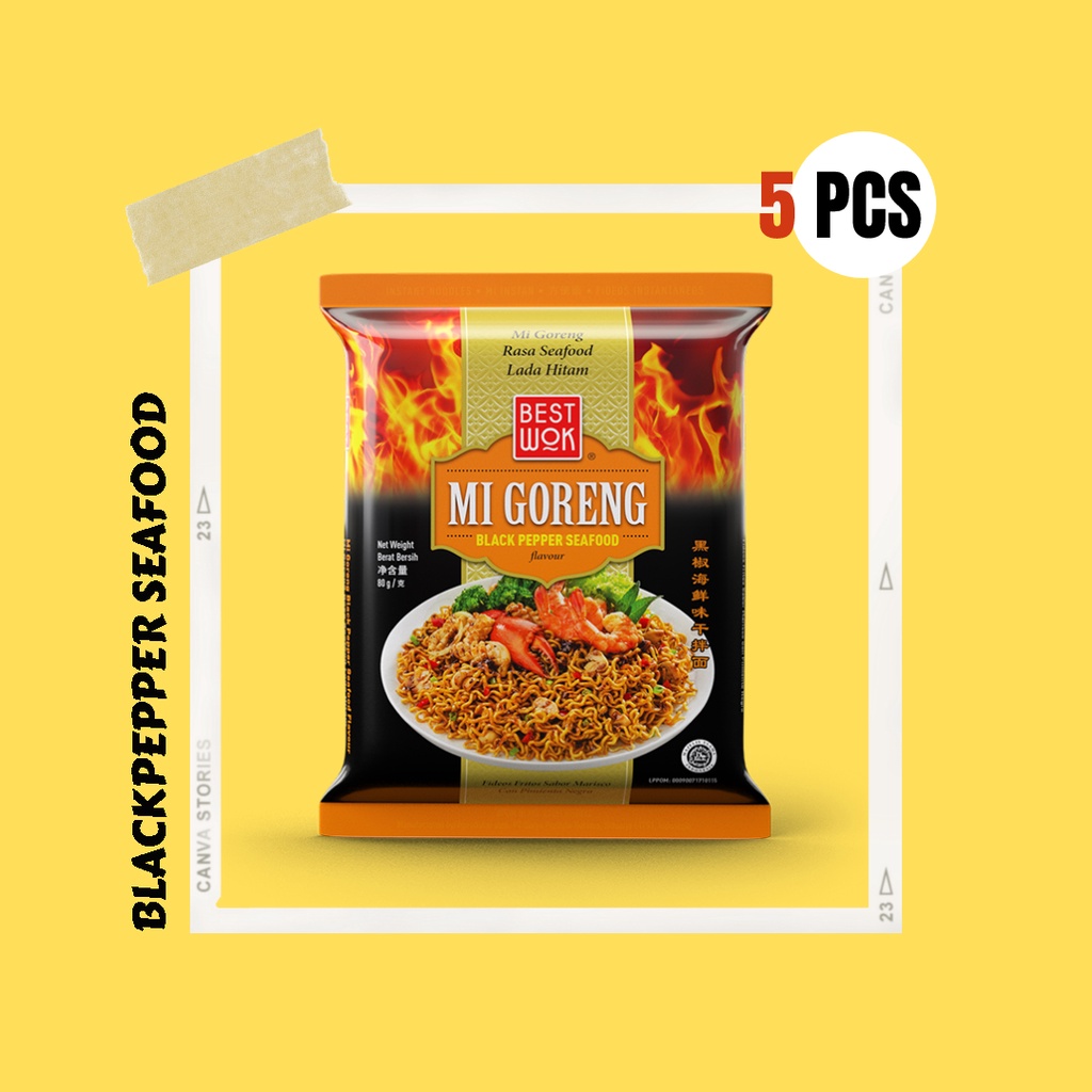 

READY!! Best Wok Blackpepper Seafood (10 pcs) | Mie Goreng Instan | Mi Ekspor Halal | Mi instant | Pemenang Battle