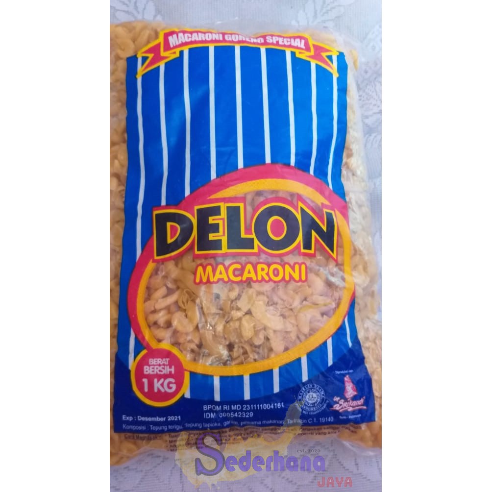 

Makaroni Delon Biru 1Kg - Makaroni Goreng Spesial - Tidak Mekar(bantet)