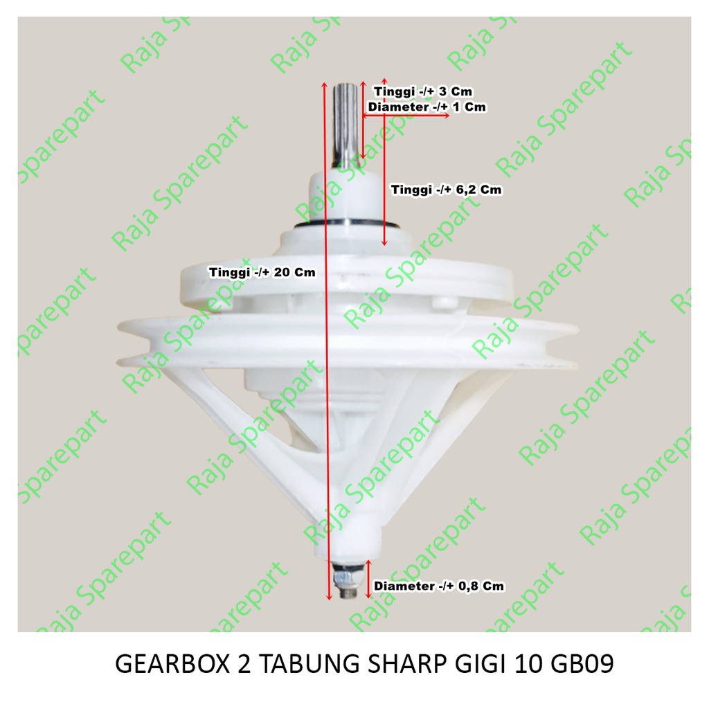 Gearbox Mesin Cuci 2 Tabung Sharp Gigi 10 GB09