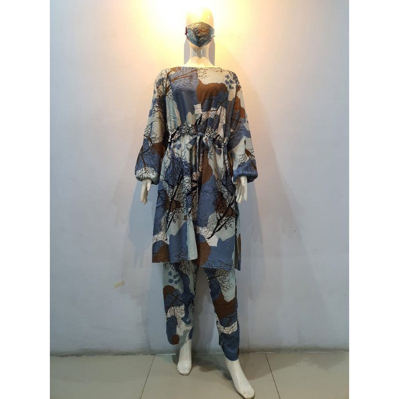 JOSJOLI_STORE/3404 Setcel Rayon/Stelan Rayon Tie Dye Super Jumbo XXL Dan 5XL Free Masker/Busui