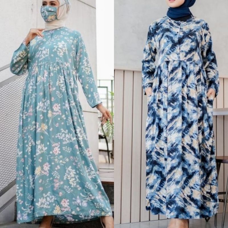 kain cotton rayon motif viscos -katun viscos  premium tren gamis