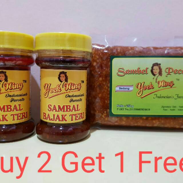 

Promo Buy 2 Get 1 Free Sambal Bajak Teri Yoek Ning