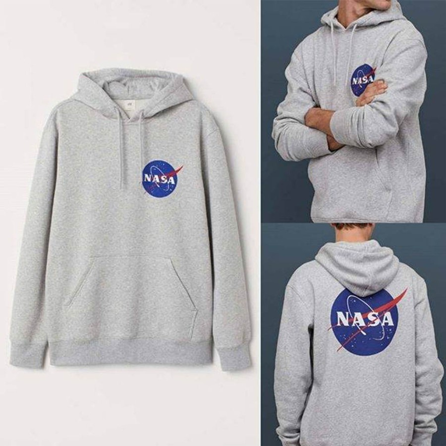 hoodie pull over nasa warna abu misty muda banyak ukuran dan unisex hodie hodi hudie hudi terbaru ke