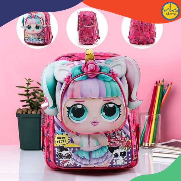 Tas Sekolah TK SD PAUD Ransel Anak Perempuan Tas Lucu Backpack Wanita Tas Punggung Karakter Boneka