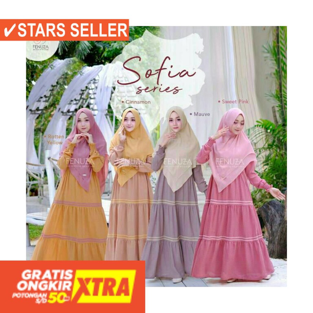 BAJU LEBARAN PAKAIAN MUSLIMAH SYARI BERGO BALOTELI / Gamis Sofia by Fenuza