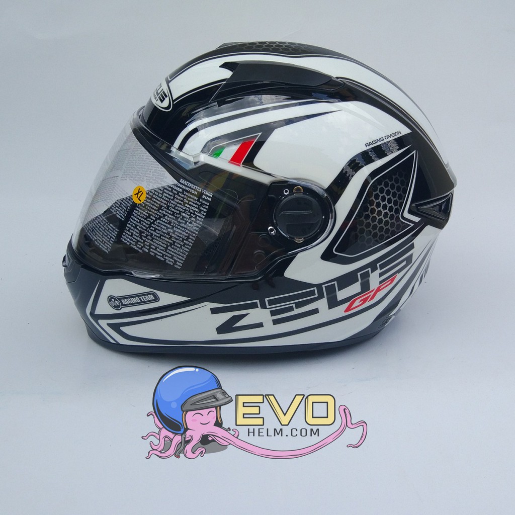 HELM ZEUS FULL FACE BLK AL3  BLK - FREE SMOKE VISOR ZEUS ORIGINAL ( ONGKIR 2KG )