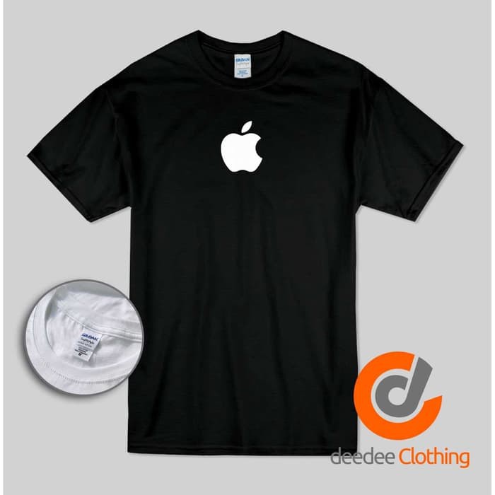 Kaos Gildan Polyflex - Kaos Apel iphone Logo - Baju Pakaian Cowok / Cewek.