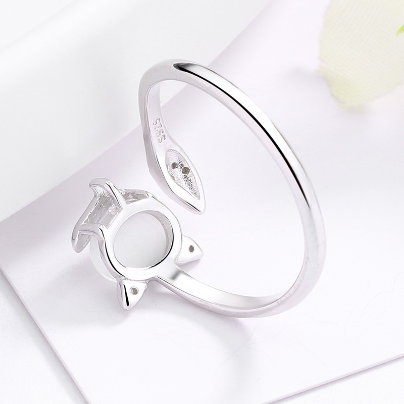 [ Fashion Simple Zircon Agate Fox  Finger  Rings Adjustable Open Rings Jewelry Gifts For Girl Friends ]