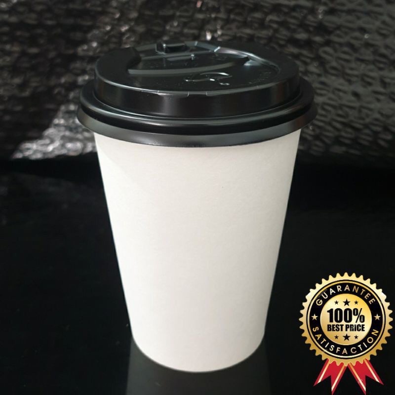 [Eceran]Hot Paper Cup / Gelas Kertas Minuman Panas 9 oz (270ml)+Lid  / Tutup.