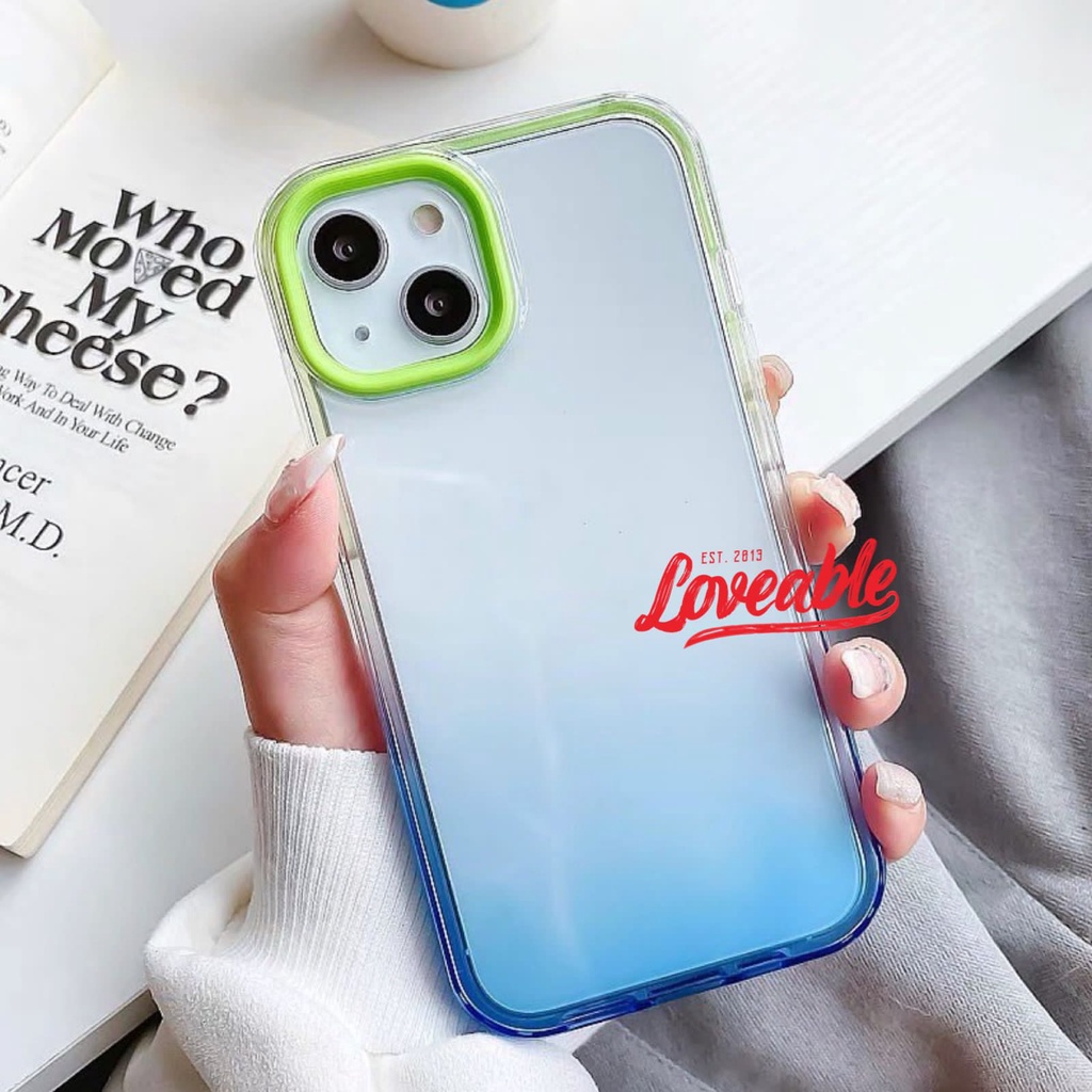 Ombre bumper 2 in 1 case  for iphone 7 8 plus xr xs max 11 12 13 pro max